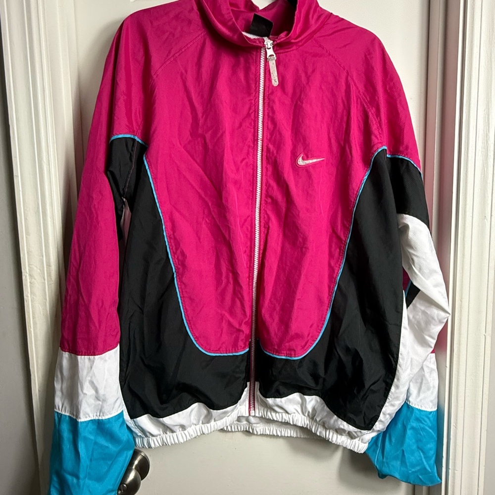 Nike Pink and White Mesh Jacket